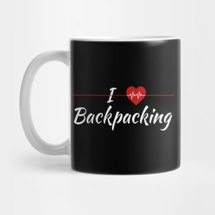 I Love Backpacking Heartbeat Mug